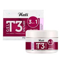 Gel T3 Nati p/ Alongamento de Unhas 3 em 1 - Cor Rosa Natural 20g