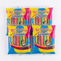 Geladão Gelinho Sacolé 100 Unidades 90ml Sabores Variados Refrescante Festa Lanche Gelado Infantil