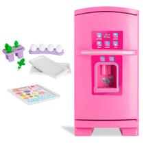 Geladeira Brinquedo Cozinha Infantil Sonho De Menina Utensílios Forma Para Fazer Sorvete De Verdade - Cardoso Toys
