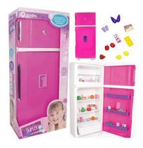 Geladeira Brinquedo Infantil 65cm + Acessórios - Rosa