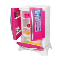 Geladeira Brinquedo Infantil Rosa Side by Side com 2 Portas