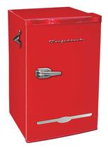 Geladeira compacta Frigidaire Retro 3,2 pés cúbicos com resfriador vermelho Geladeira compacta Frigidaire Retro 3,2 pés cúbicos com resfriador vermelho