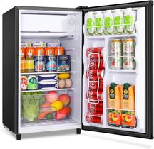 Geladeira compacta WANAI de 3,2 pés cúbicos com freezer interno preto