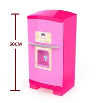 Geladeira Cozinha Brinquedo Infantil Grande Rosa 50cm - Cardoso