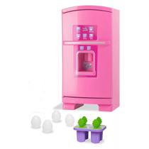 Geladeira Cozinha Brinquedo Infantil Grande Rosa 50cm