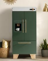 Geladeira de brinquedo ROBOTIME Vintage Green Wooden com acessórios Geladeira de brinquedo ROBOTIME Vintage Green Wooden com acessórios