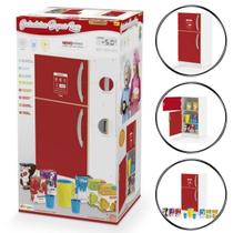 Geladeira de Cozinha Brinquedo infantil Vermelha de Madeira Geladeira de Cozinha Brinquedo infantil Vermelha de Madeira