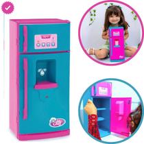 Geladeira Duplex Brinquedo Infantil + Acessórios Com Luz e Som Geladeira Duplex Brinquedo Infantil + Acessórios Com Luz e Som