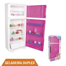 Geladeira Duplex Lua de Cristal Acessórios Rosa Luxo