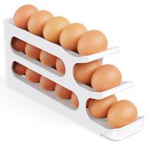 Geladeira Egg Holder Sotfamily de 3 níveis com rolagem automática de 18 ovos