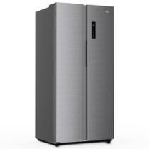 Geladeira HQ Side By Side Frost Free Inverter 480L HQ-480SBSFFK Inox 110V