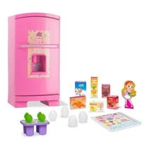 Geladeira Infantil Sonho Menina Brinquedo Infantil Completa Com Acessorios