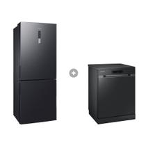 Geladeira Inverse Barosa Black 435L 127V + Lava-louças 14 Serviços 127V Black - Samsung