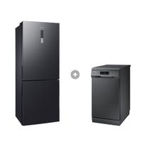 Geladeira Inverse Barosa Black 435L 220V + Lava-louças 10 Serviços 127V Black - Samsung