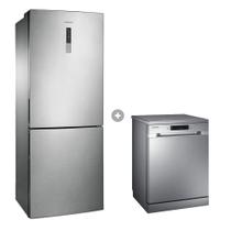 Geladeira Inverse Barosa Inox 435L 127V + Lava-louças 14 Serviços 127V Inox - Samsung