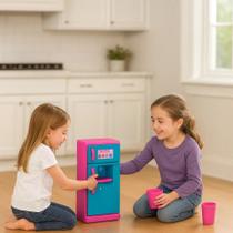 Geladeira LeChef Brinquedo Mini Cozinha Infantil Acessórios Luz Som Criança Realista Presente Menina
