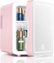 Geladeira para cuidados com a pele CUTIEWORLD com espelho de luz LED regulável 4L