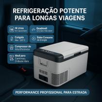 Geladeira Portátil 18L Caminhão Quadrivolt SmartParts Freezer Ônibus Carro Van