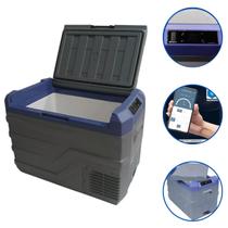 Geladeira Portátil 40l 12v/24v 110v/220v Ônibus Caminhão Van - Azul e Cinza
