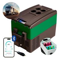 Geladeira Portátil Caminhão 31 Litros 12v/24v Resfriar Verde C/Bluetooth