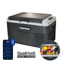 Geladeira Portátil Climatizar 30 Litros Quadrivolt 12v 24v 110v 220v Bluetooth USB - Caminhão Camping