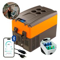 Geladeira Portátil Digital 31 Litros Quadrivolt Resfriar Laranja C/Bluetooth