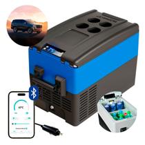 Geladeira Portátil P/Carro 31 Litros 12v/24v Resfriar Azul C/Bluetooth Geladeira Portátil P/Carro 31 Litros 12v/24v Resfriar Azul C/Bluetooth