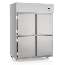 Geladeira/Refrigerador Comercial Aço Revestido com Película Tipo Inox 4 Portas Cegas GRCS-4P Gelopar