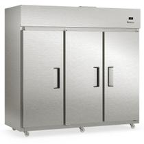 Geladeira/Refrigerador Comercial Premium 2181L 3 Portas Cegas GRCR-3P TI Gelopar - Interior Inox 304 + Fechamento Automático + Rodízios