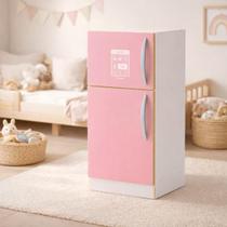 Geladeira Rosa Infantil Madeira Freezer Montessori Super Lux