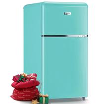Geladeira WANAI 103L, 2 portas, 3,5 pés cúbicos, minigeladeira retrô azul Geladeira WANAI 103L, 2 portas, 3,5 pés cúbicos, minigeladeira retrô azul