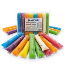 Geladinho Cremoso Mandubí 40 Unidades 55ml Sabores Sortidos Sacolé Chup-Chup Refrescante