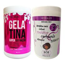Gelatina Capilar Super Definição Hidralize + Creme De Pentear Menina Cacheada 1kg Cada Gelatina Capilar Super Definição Hidralize + Creme De Pentear Menina Cacheada 1kg Cada