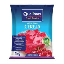 Gelatina de CEREJA 1Kg Qualimax - Uso Profissional Alto Rendimento / Food Service Consistência Firme Sobremesa Adoçada