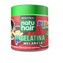 Gelatina de Melancia Kids Vegano Natuhair 500g Super Modeladora Antifrizz Hidratação Definição Volume Cachos Ondulados