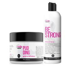 Gelatina Definidora Pudding Curly Care e Leave-in Forte Be Strong