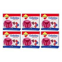 Gelatina Diet Vit C Cereja 10g Lowçucar Kit 6 Sobremesa Zero Açúcar Preparo Prático
