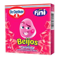 Gelatina DR. Oetker Fini Beijos Sabor Morango e Nata 20g Gelatina DR. Oetker Fini Beijos Sabor Morango e Nata 20g