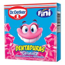 Gelatina Dr. Oetker Fini Dentaduras Sabor Morango e Framboesa 20g Gelatina Dr. Oetker Fini Dentaduras Sabor Morango e Framboesa 20g