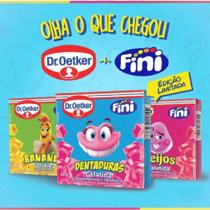 Gelatina Em Pó Dr. Oetker e Fini Sabor Banana, Dentadura e Beijos Edição Limitada - 20g