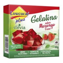Gelatina Lowçucar Plus com Stevia Sabor Morango 10g Gelatina Lowçucar Plus com Stevia Sabor Morango 10g