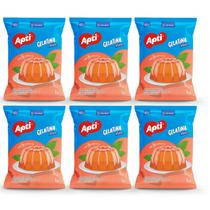 Gelatinas Pêssego Kit 6 Pacotes Rende 504 porções Apti