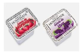 Geleia Blister Homemade 15g Morango e Uva Caixa 72 unidades Geleia Blister Homemade 15g Morango e Uva Caixa 72 unidades