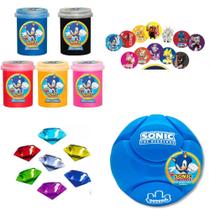 Gelelé Sonic Bola Quebra Cabeça 1und + Slime Com Disco 1und