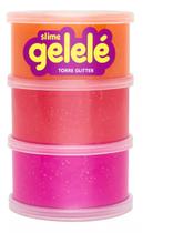 Gelelé Torre Slime Glitter 3 Cores Geleca - Doce Brinquedo