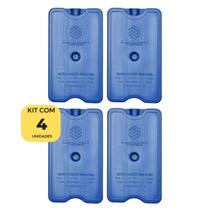 Gelo X Reutilizável 400ml Gelotech 17x10x2,70cm Kit Com 4 Gelo X Reutilizável 400ml Gelotech 17x10x2,70cm Kit Com 4