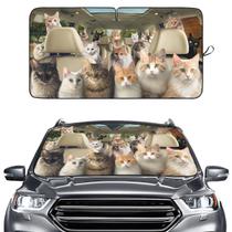 GENANY Protetor Solar para Para-brisa com Gato Fofo 55x29 polegadas (140x74 cm) Prata Para Carro, SUV e Caminhão Bloqueador de Calor para Verão, Estacionamento e Viagens GENANY Protetor Solar para Para-brisa com Gato Fofo 55x29 polegadas (140x74 cm) Prata Para Carro, SUV e Caminhão Bloqueador de Calor para Verão, Estacionamento e Viagens