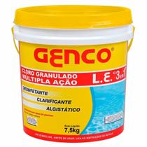 Genco Cloro Granulado L.E. 3 em 1 Multipla Ação 7,5kg Balde