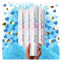 Gender Reveal Confetti Cannon PrimePure Blue, pacote com 4 Gender Reveal Confetti Cannon PrimePure Blue, pacote com 4