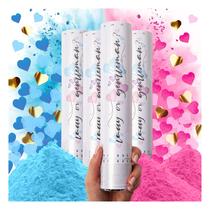 Gender Reveal Confetti Cannon PrimePure, pacote com 4 unidades, biodegradável